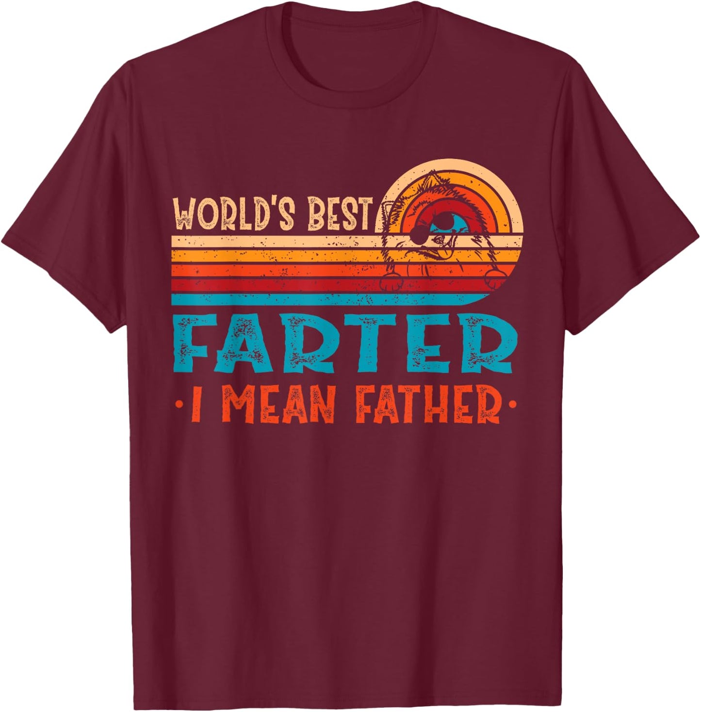 Worlds Best Farter I Mean Father Pomeranian Dad Fathers T-Shirt - T-Shirt | Maroon