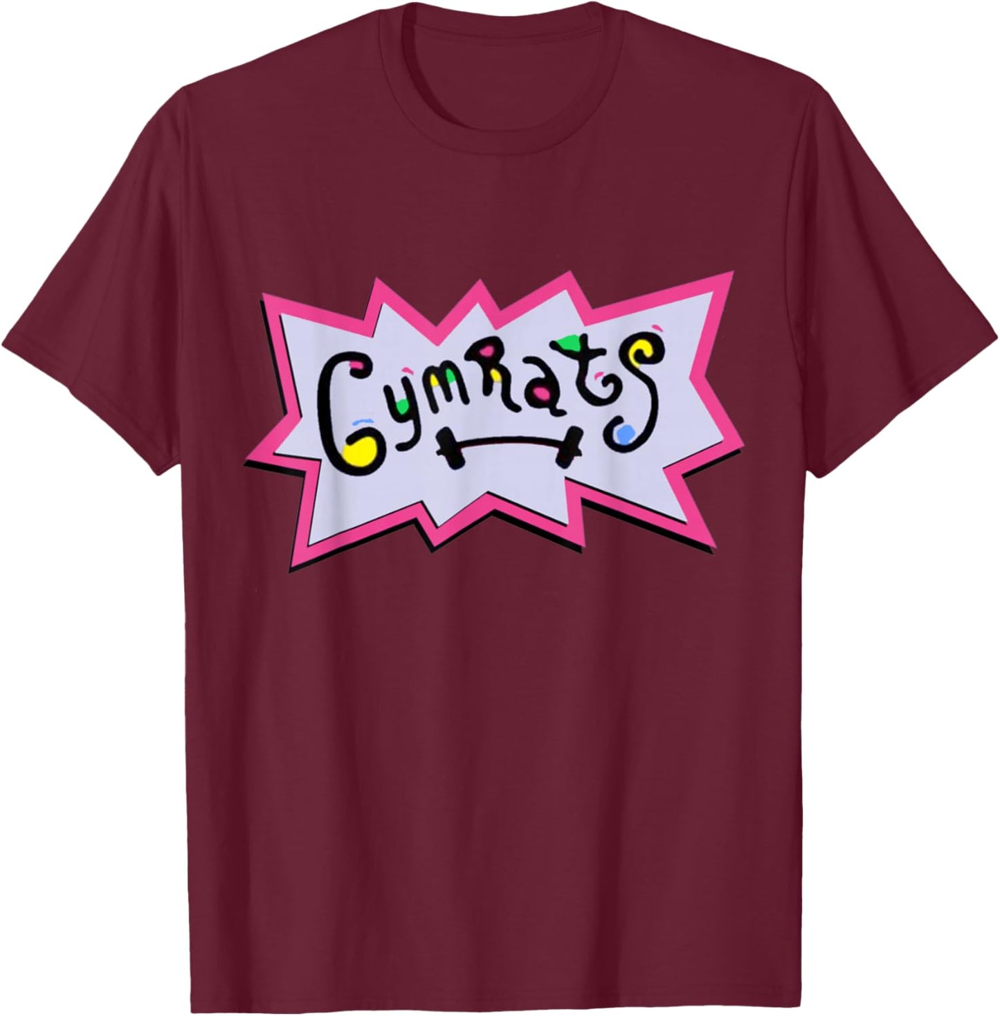 Gymrats Gym Rat Lifting Retro 90's T-Shirt - T-Shirt | Maroon