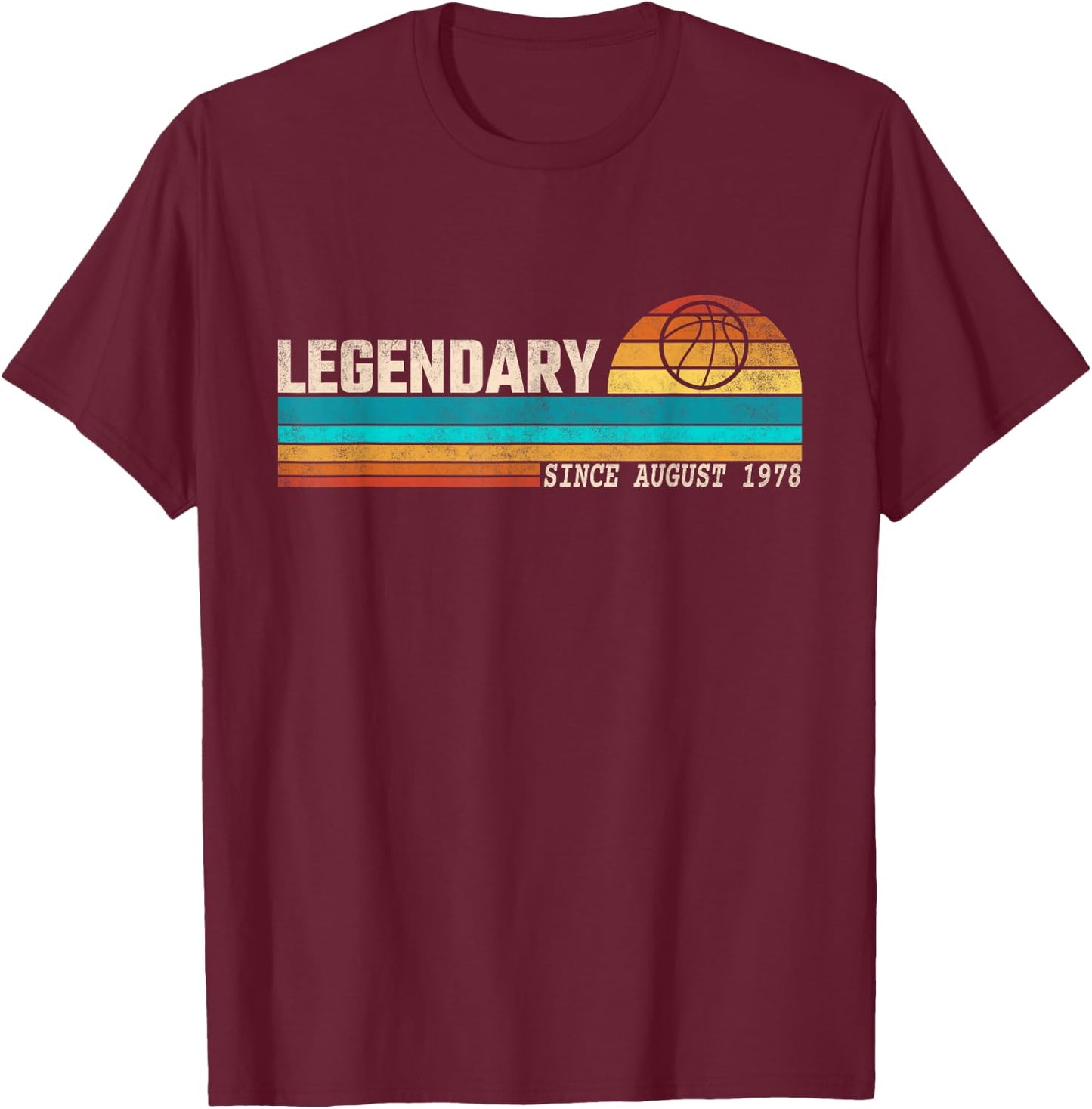 Basketball Player Legend Since August 1978 Birthday T-Shirt - T-Shirt | Maroon