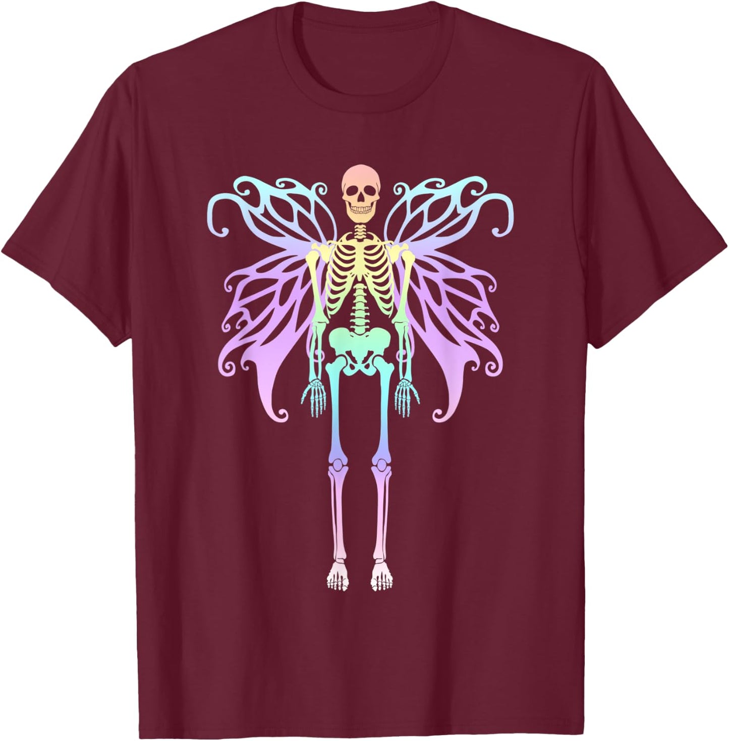 Skeleton Fairy Fairycore Aesthetic Pastel Goth Fairywave T-Shirt - T-Shirt | Maroon