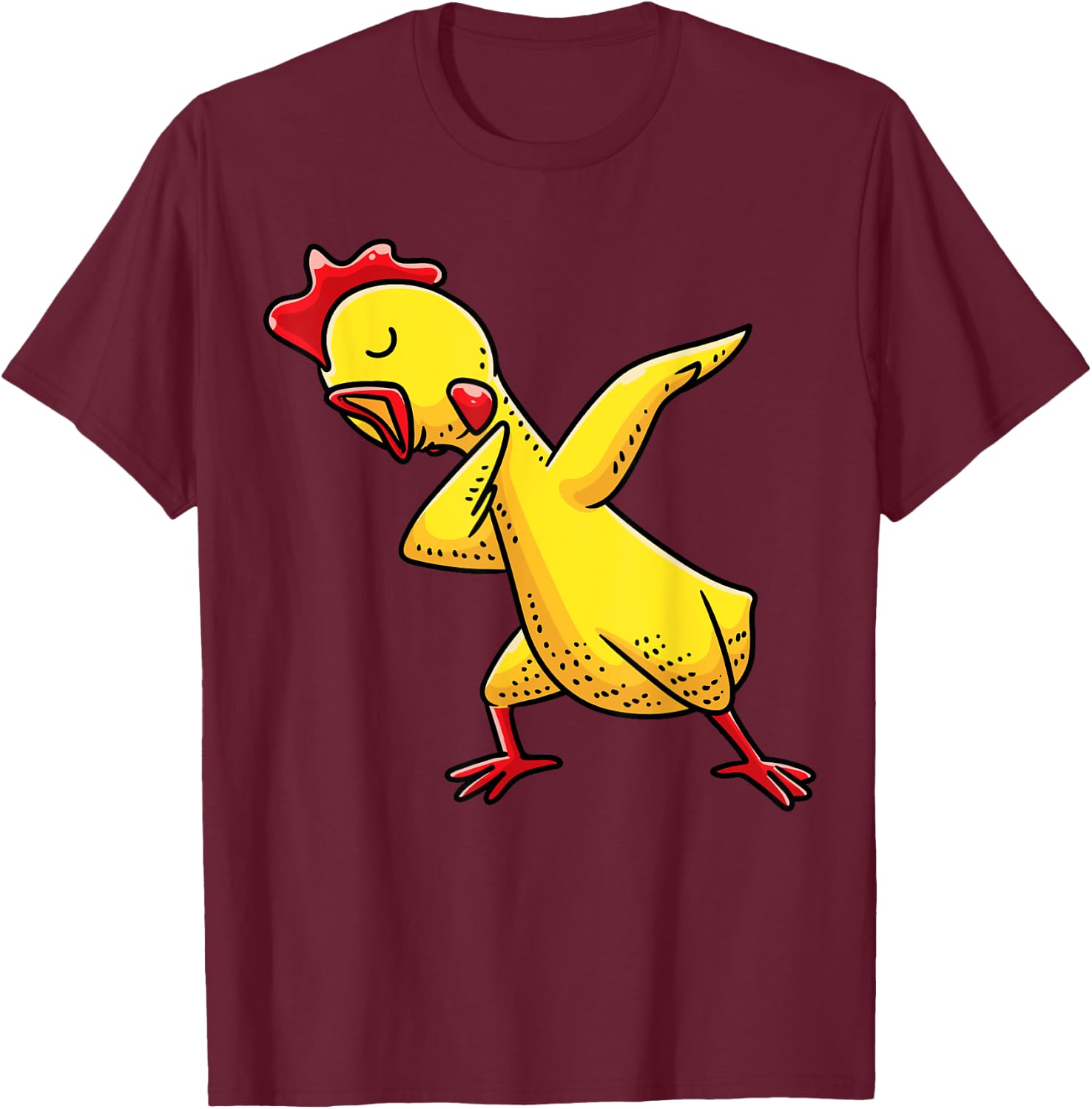 Dabbing Rubber Chicken Funny Men Women Kids T-Shirt - T-Shirt | Maroon