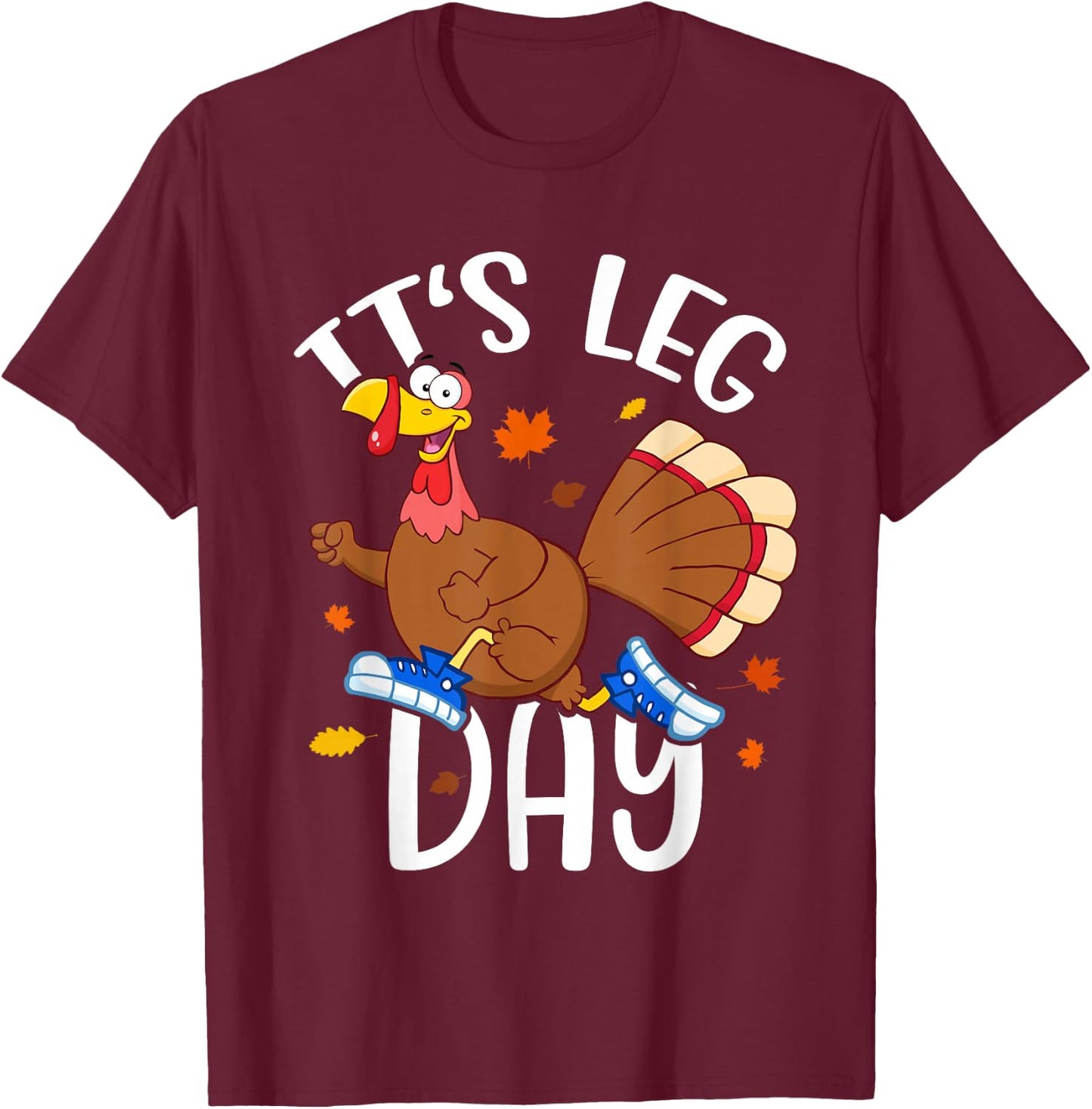 Turkey Trot Costume Kids Adults Thanksgiving Turkey Running T-Shirt - T-Shirt | Maroon