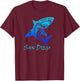 San Diego, California Vintage Vacation Tribal Shark T-Shirt - T-Shirt | Maroon