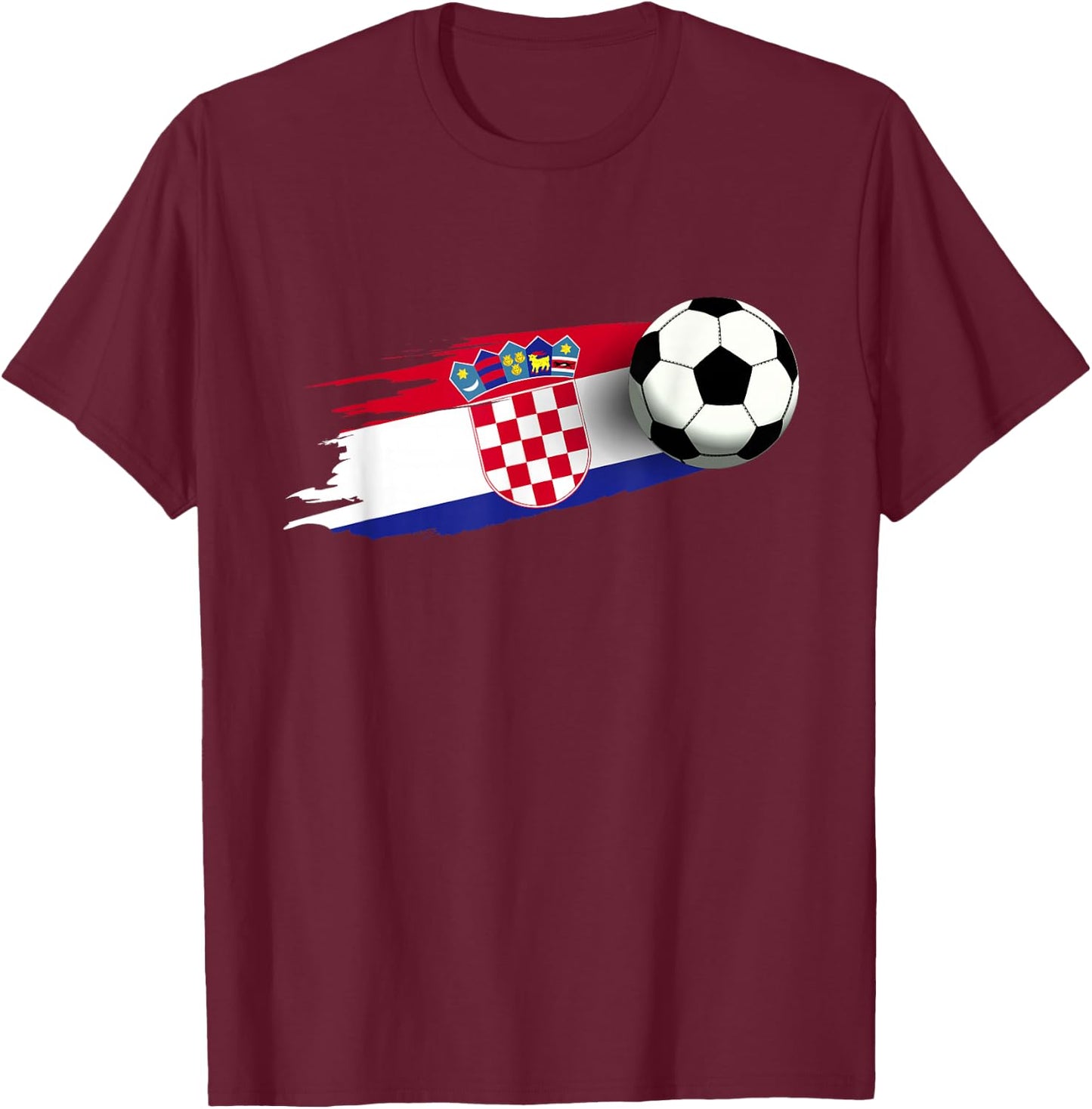 Croatia Flag Jersey Croatian Soccer Team Croatian T-Shirt - T-Shirt | Maroon
