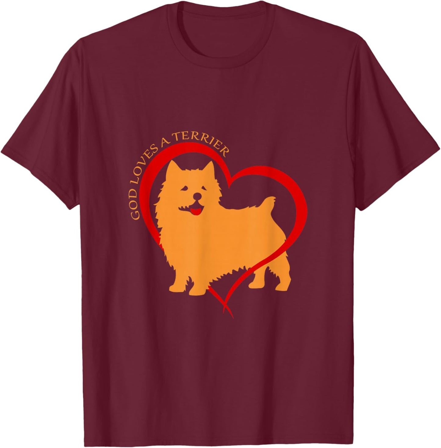 God Loves a Terrier | Norwich Terrier Dog Men Women T-Shirt - T-Shirt | Maroon