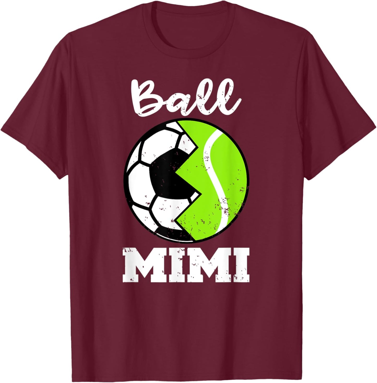 Ball Mimi Funny Soccer Tennis Player Mimi T-Shirt - T-Shirt | Maroon
