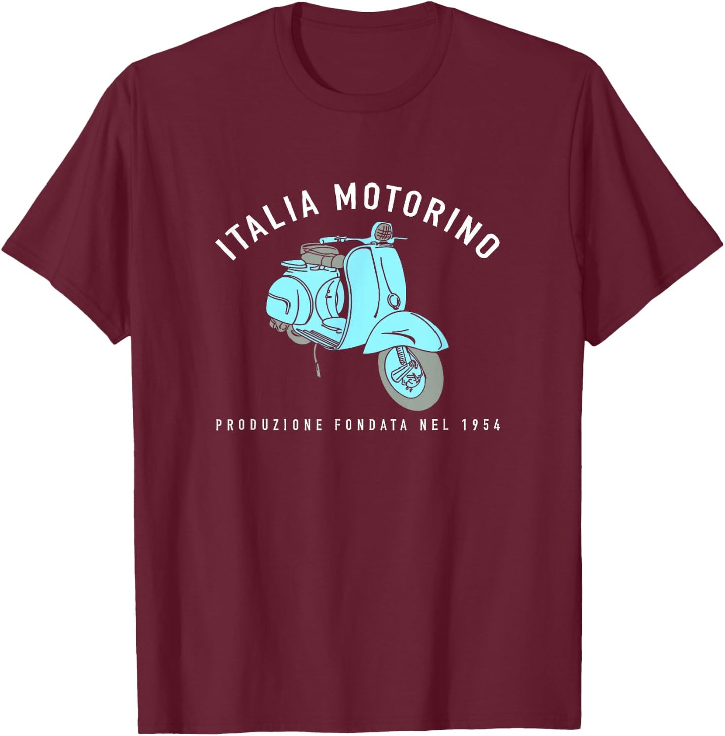 Italia Motorino - Vintage Italian Scooter Italian Flag T-Shirt - T-Shirt | Maroon