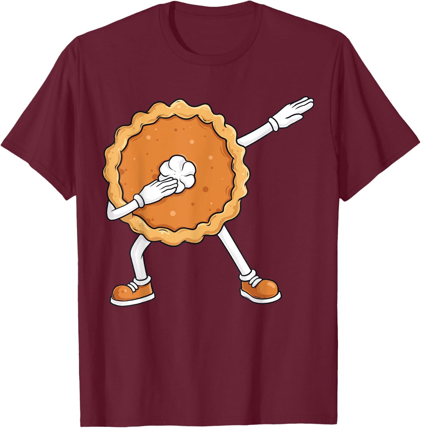 Dabbing Pumpkin Pie Thanksgiving Day Funny Boys Kids Dab T-Shirt - T-Shirt | Maroon