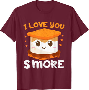 I Love You S'more Toddler Boy Camping Girl Campfire Smores T-Shirt - T-Shirt | Maroon