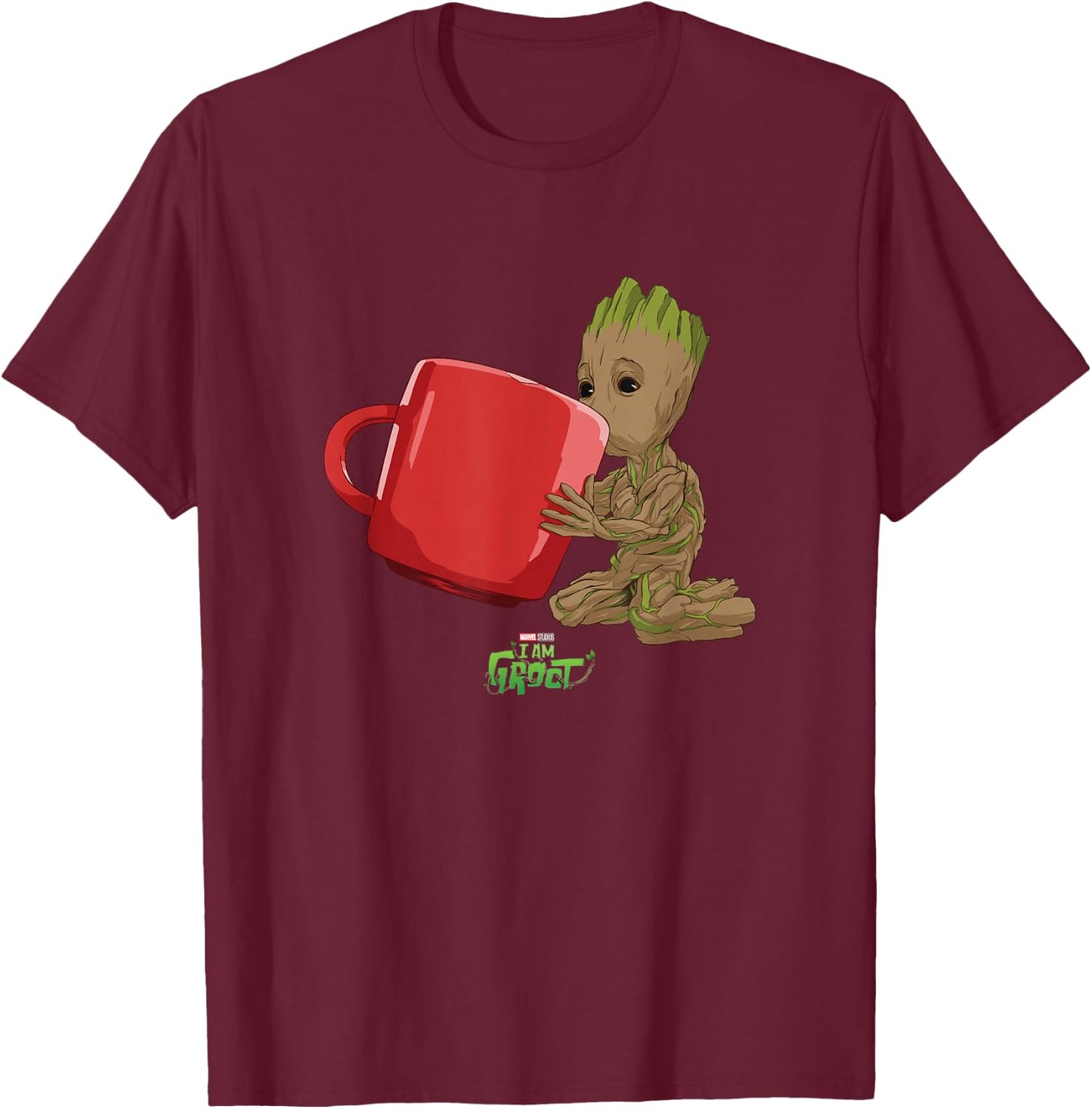 Marvel I Am Groot Big Red Mug Groot Poster T-Shirt - T-Shirt | Maroon