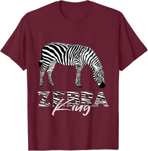 Wildlife Animal Lover Zookeeper Zebra King Zebra Stripe T-Shirt - T-Shirt | Maroon