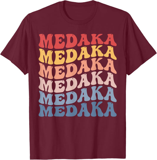 Medaka Groovy Retro Fish T-Shirt - T-Shirt | Maroon