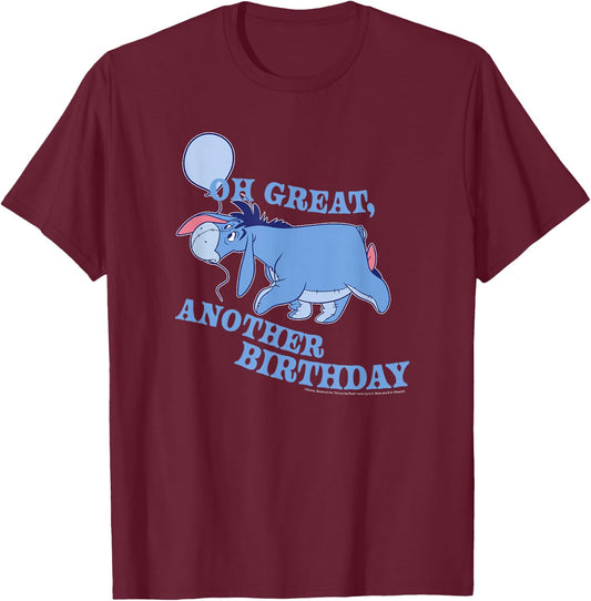 Disney Winnie The Pooh Eeyore Oh Great Another Birthday T-Shirt - T-Shirt | Maroon