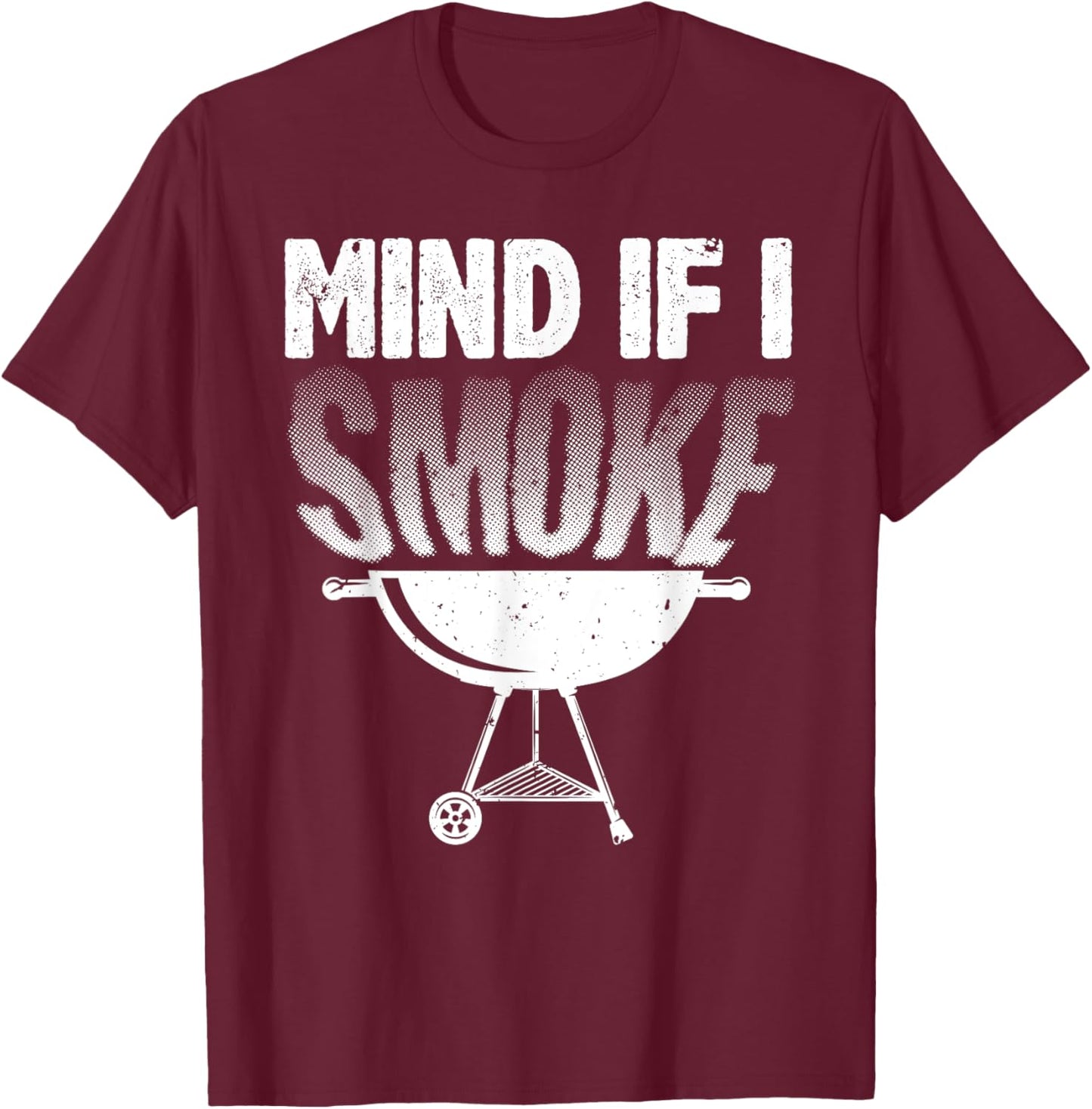 Smoking Dad Grilling Meat BBQ Smoker Food Griller T-Shirt - T-Shirt | Maroon