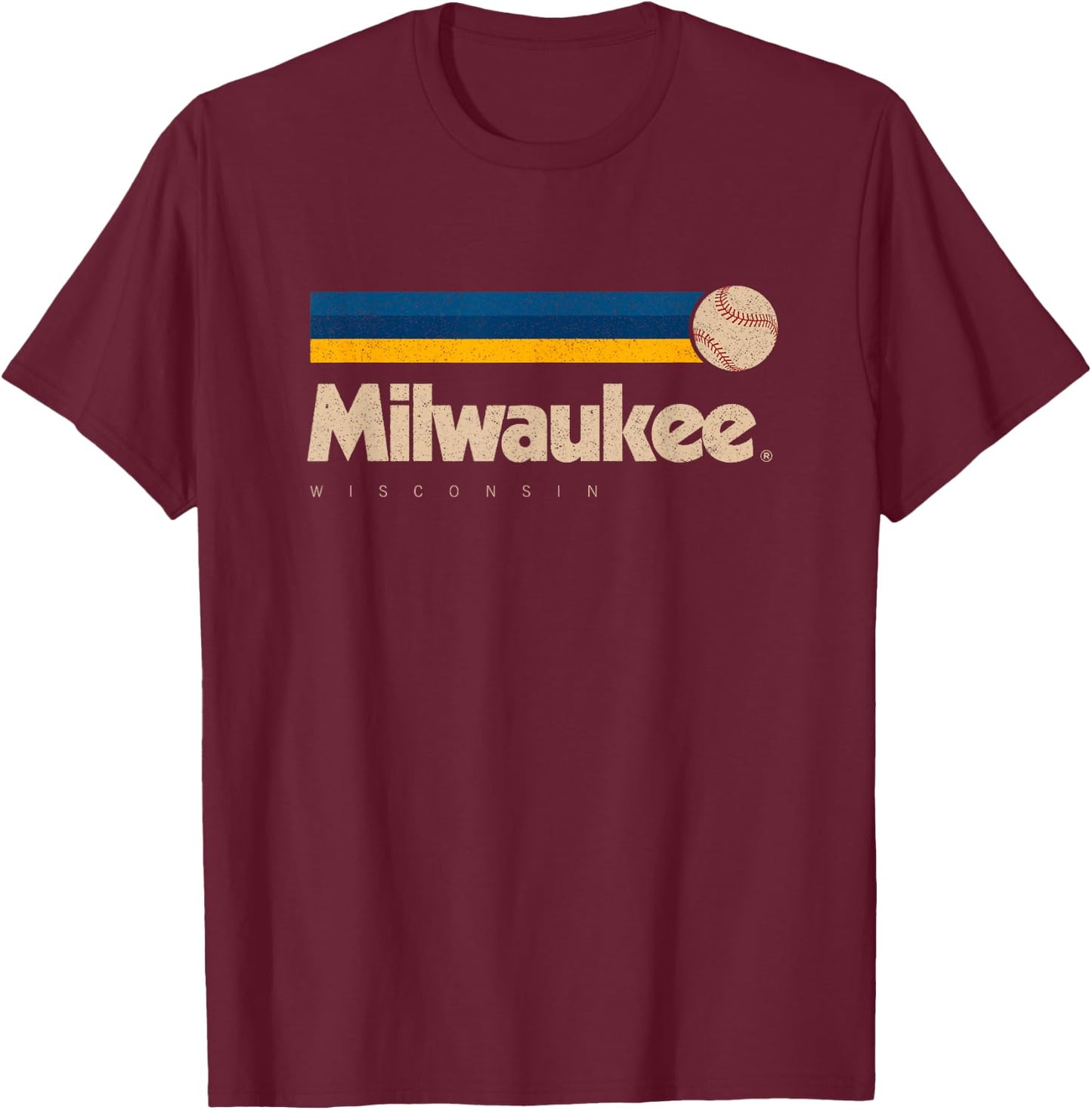 Milwaukee Baseball Softball Wisconsin Retro Milwaukee T-Shirt - T-Shirt | Maroon