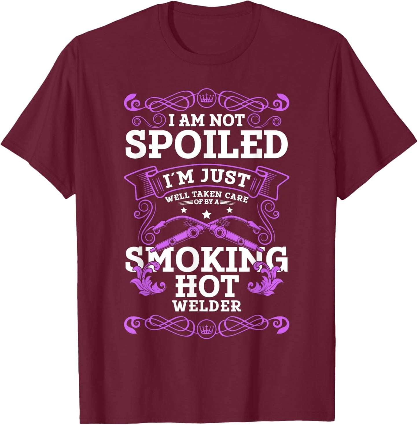 Welding Wife Welder Girlfriend Welder Wife T-Shirt - T-Shirt | Maroon