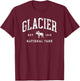 Retro Glacier National Park Est 1910 Hiking T-Shirt - T-Shirt | Maroon
