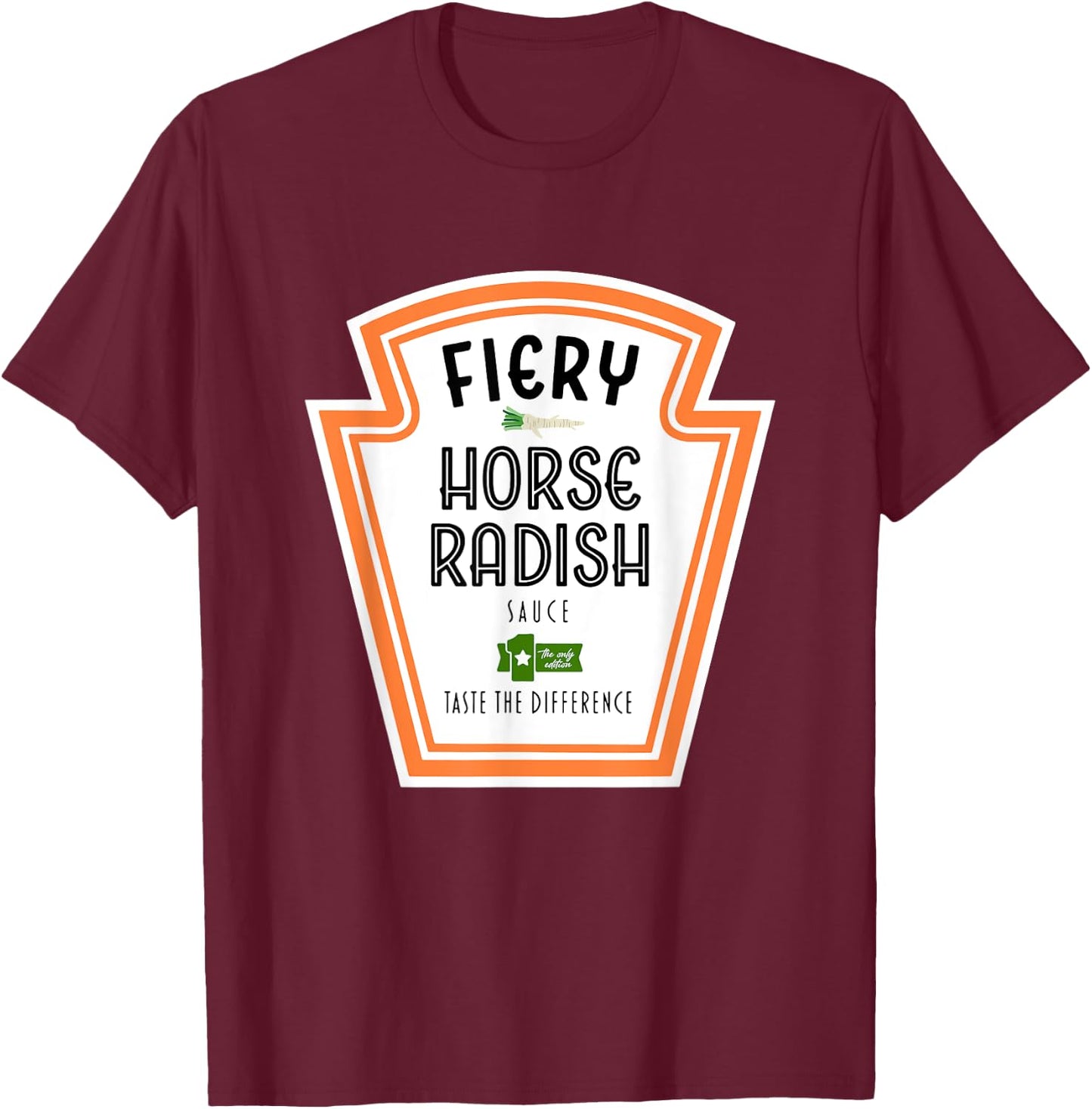 Fiery Horse Radish Sauce Group Condiment Halloween T-Shirt - T-Shirt | Maroon