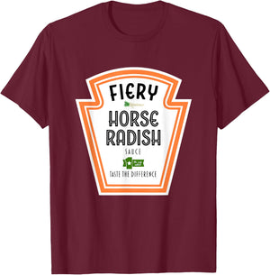 Fiery Horse Radish Sauce Group Condiment Halloween T-Shirt - T-Shirt | Maroon