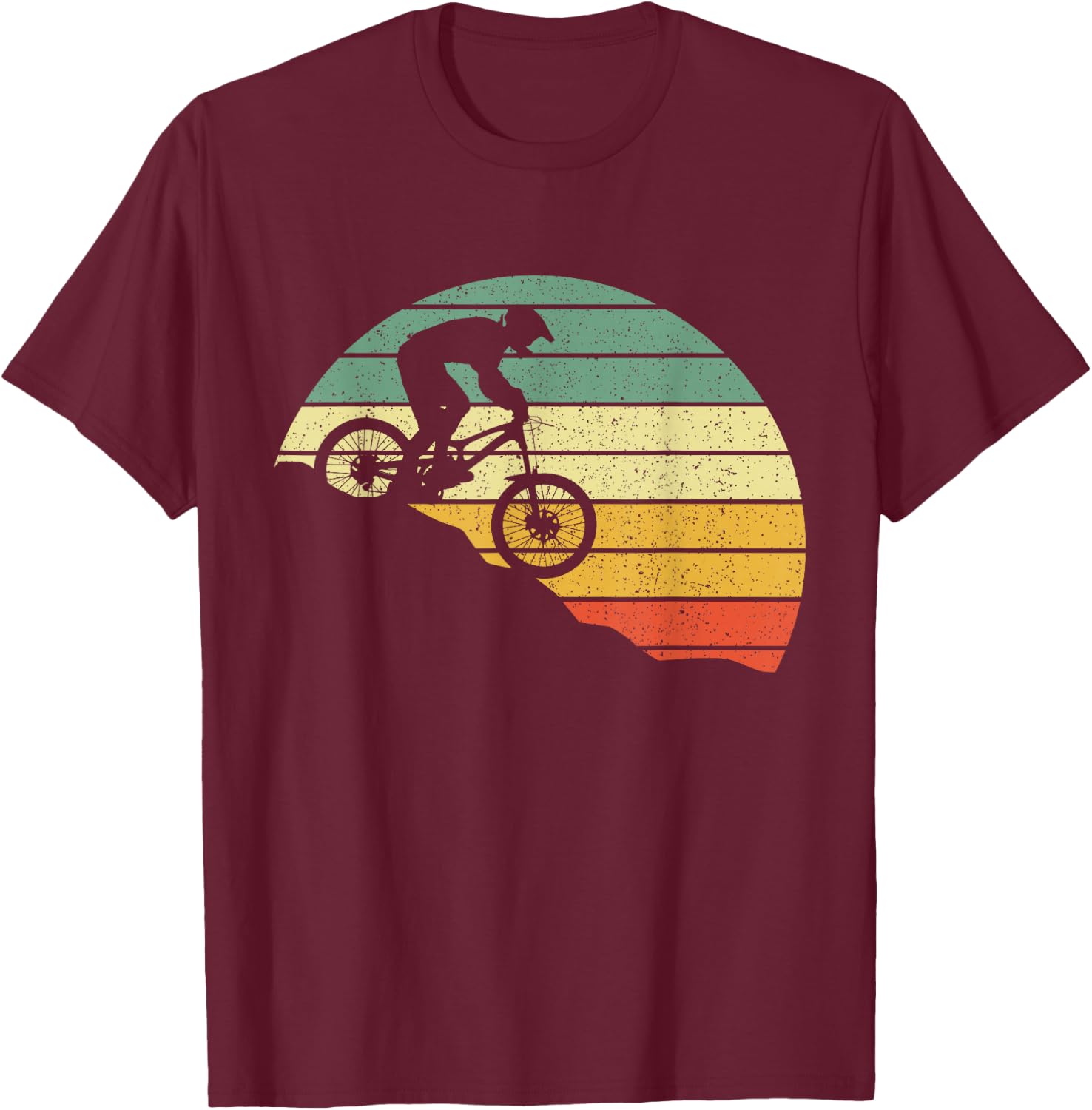 Downhill MTB Mountain Bike Vintage Retro Mountain Bike T-Shirt - T-Shirt | Maroon