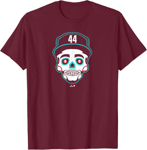 Julio Rodriguez - Sugar Skull - Seattle Baseball T-Shirt - T-Shirt | Maroon