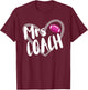 Funny Football Mrs Coach Wife Heart T-Shirt - T-Shirt | Maroon