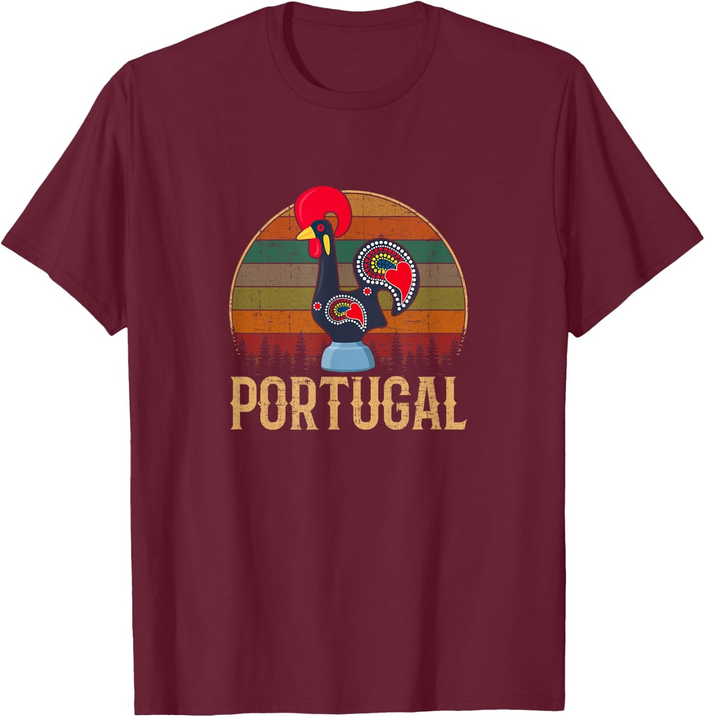 Barcelos, portuguese rooster T-Shirt - T-Shirt | Maroon