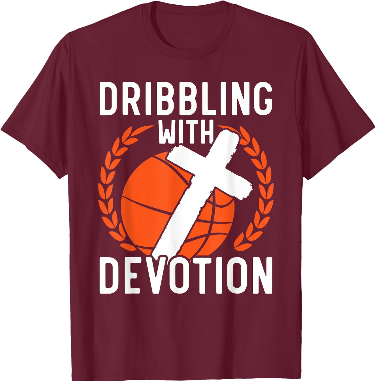 Basketball And Jesus Christ Christian Believer Hooper T-Shirt - T-Shirt | Maroon
