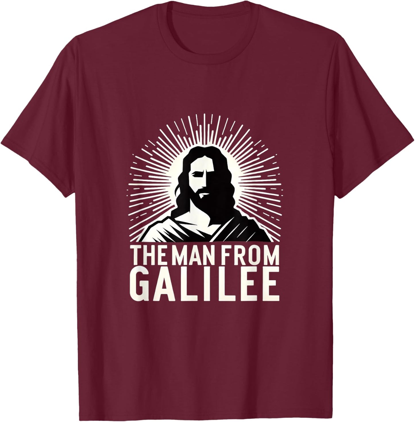 The Man from Galilee Iconic Christian Faith Spiritual Design T-Shirt - T-Shirt | Maroon