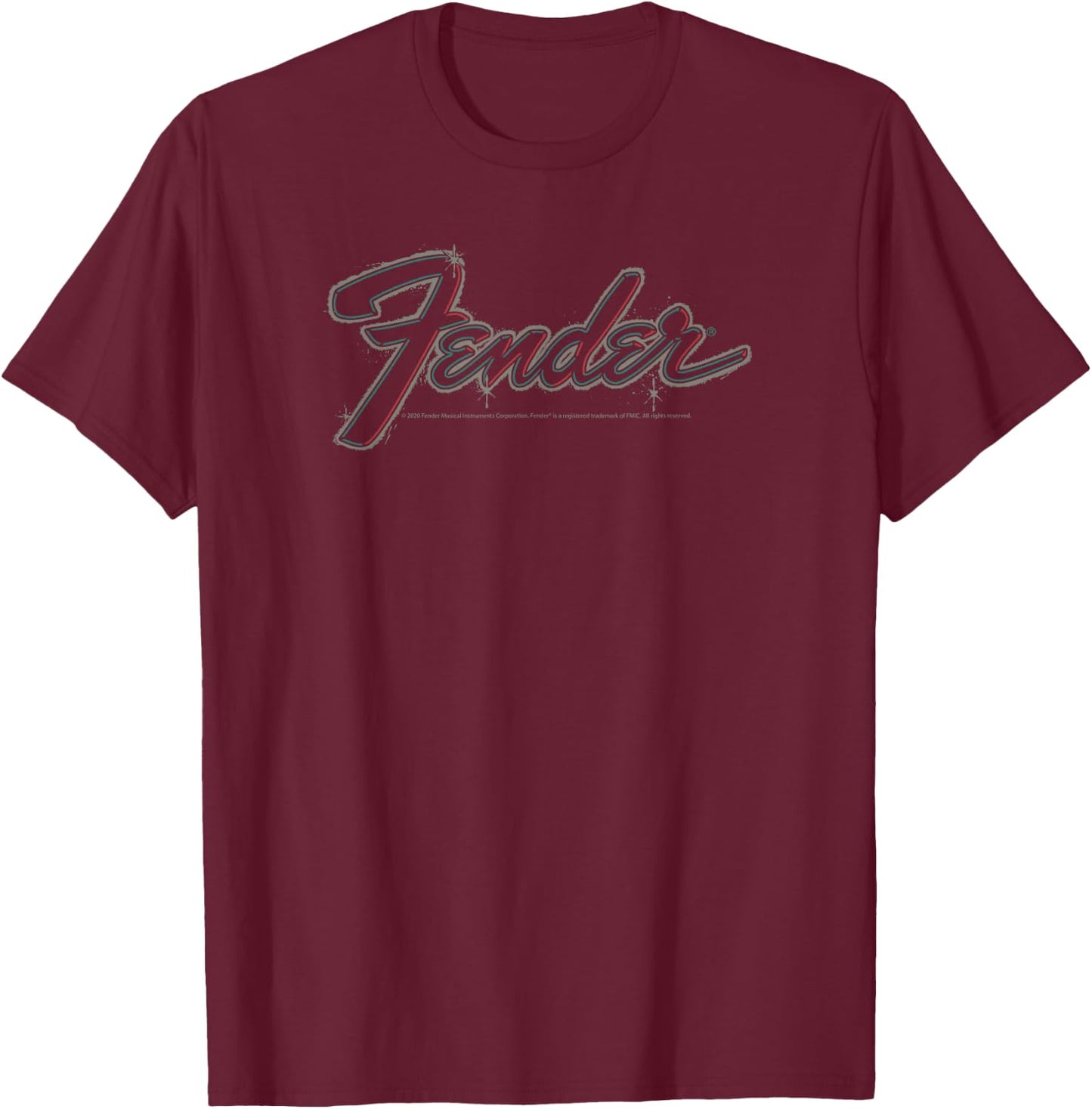 Fender Centered Design Logo Classic T-Shirt - T-Shirt | Maroon