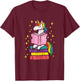 Reading Unicorn Cute Book Lover Bookworm Women Girls T-Shirt - T-Shirt | Maroon
