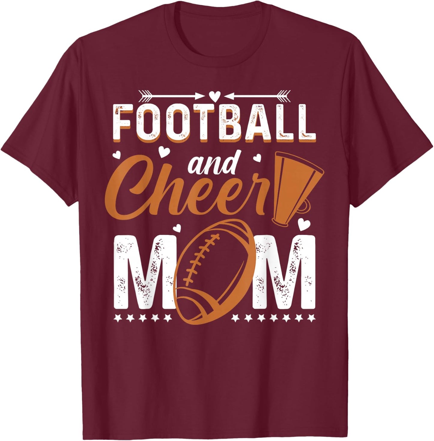 Funny Cheerleading Mom Football and Cheer Mom T-Shirt - T-Shirt | Maroon