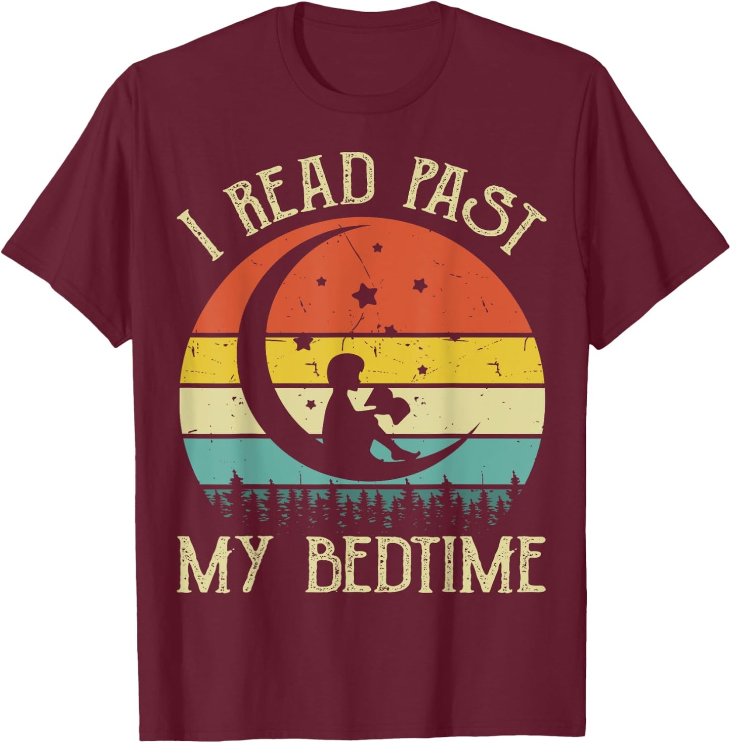 Book-Shirt I Read Past My Bedtime Kids Toddler Reading Nerdy T-Shirt - T-Shirt | Maroon