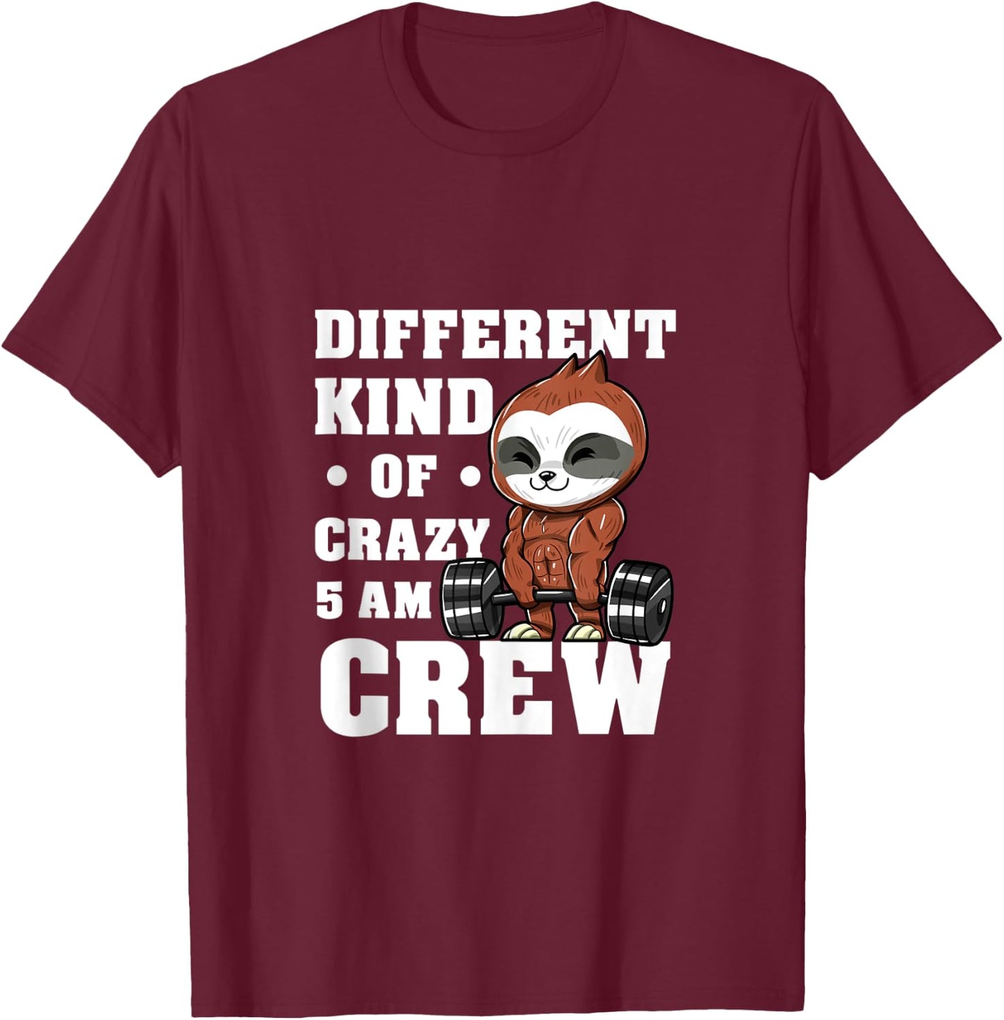Workout Squad 5AM Crew Funny Gym Quote T-Shirt - T-Shirt | Maroon