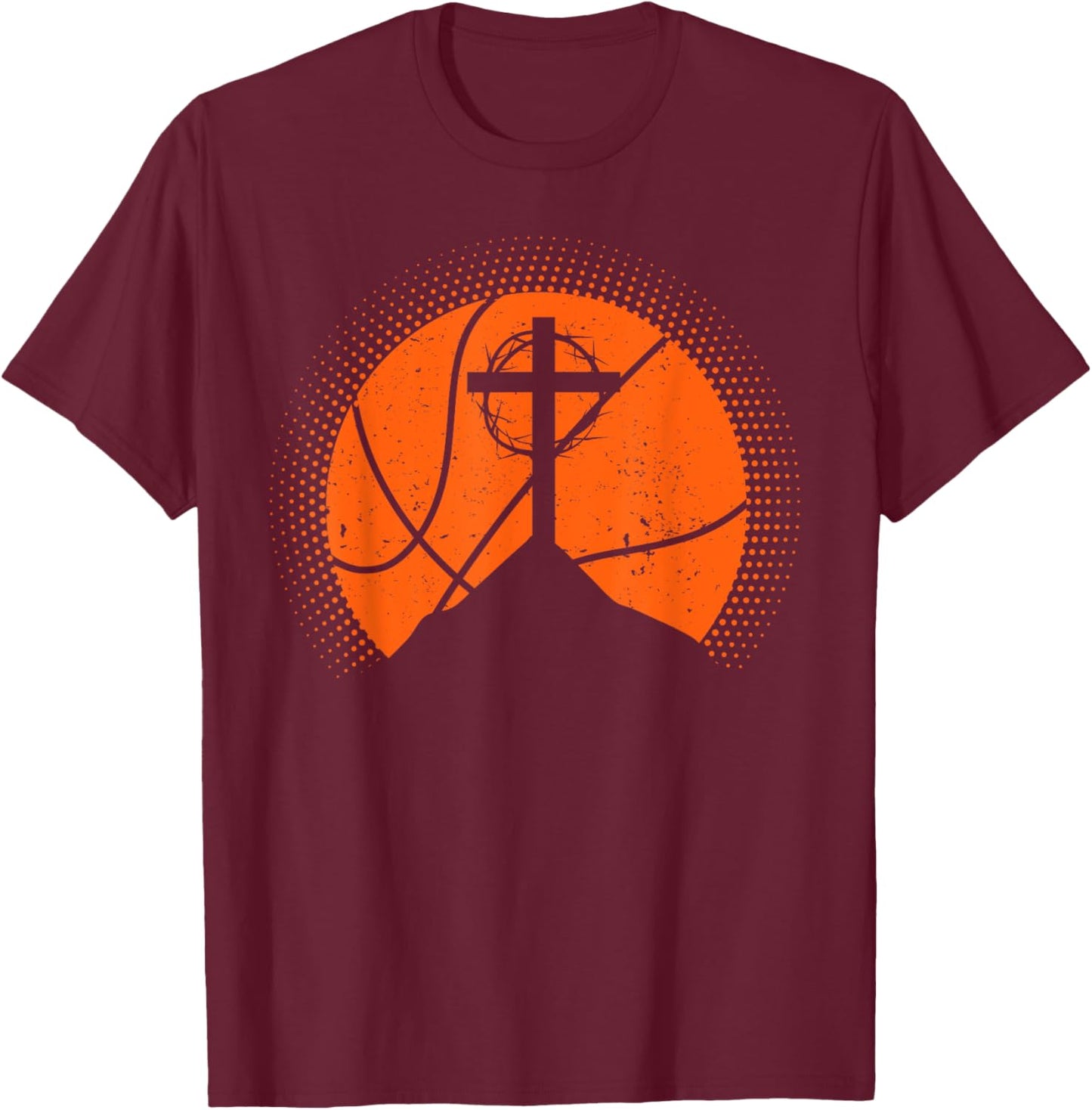 Christian basketball jesus christ basketball religious funny T-Shirt - T-Shirt | Maroon
