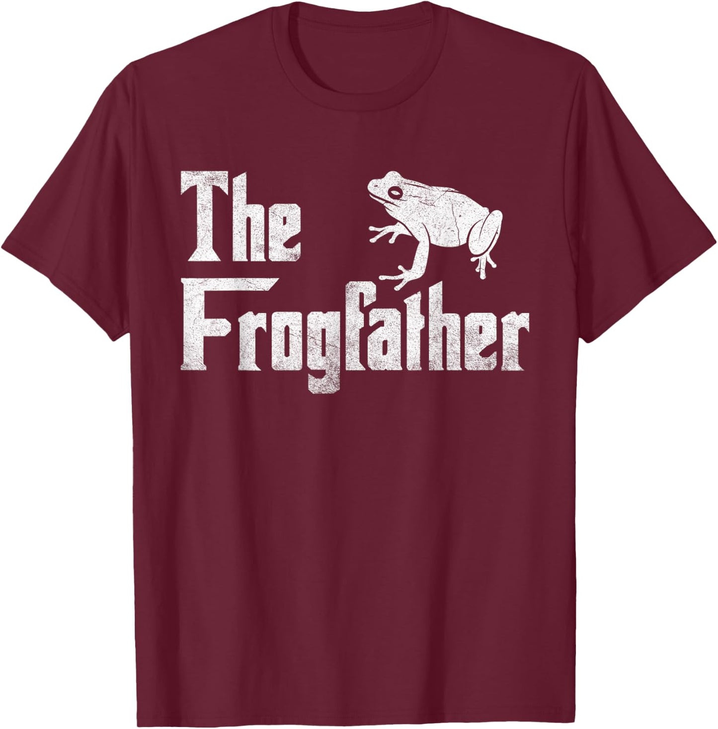The Frogfather Funny Father Frog Lover Gift T-Shirt - T-Shirt | Maroon