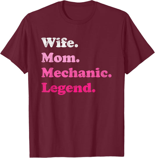 Mechanic or Auto Mechanic for Mom or Wife for Mother's Day T-Shirt - T-Shirt | Maroon