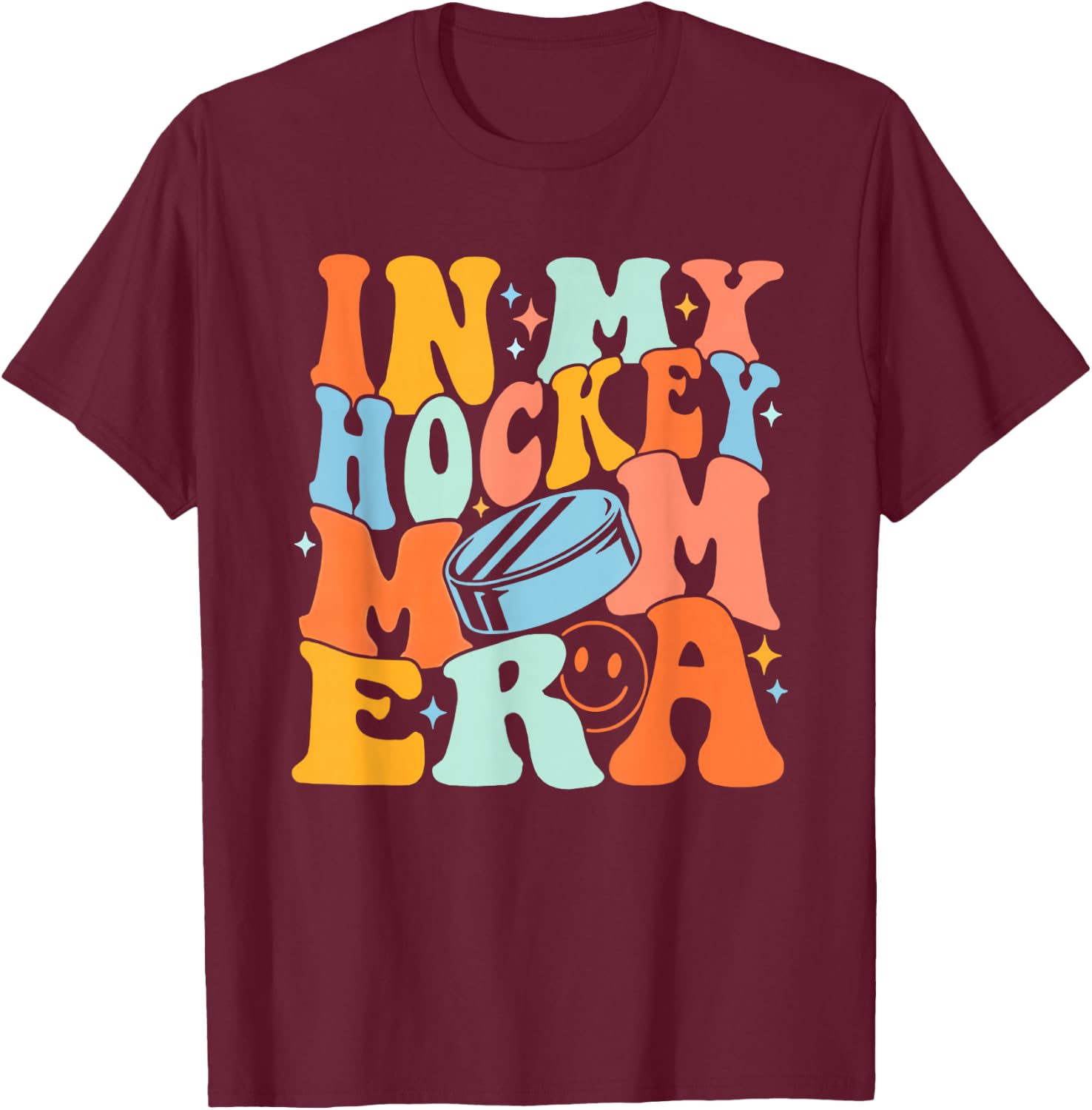 In My Hockey Mom Era Vintage T-Shirt - T-Shirt | Maroon