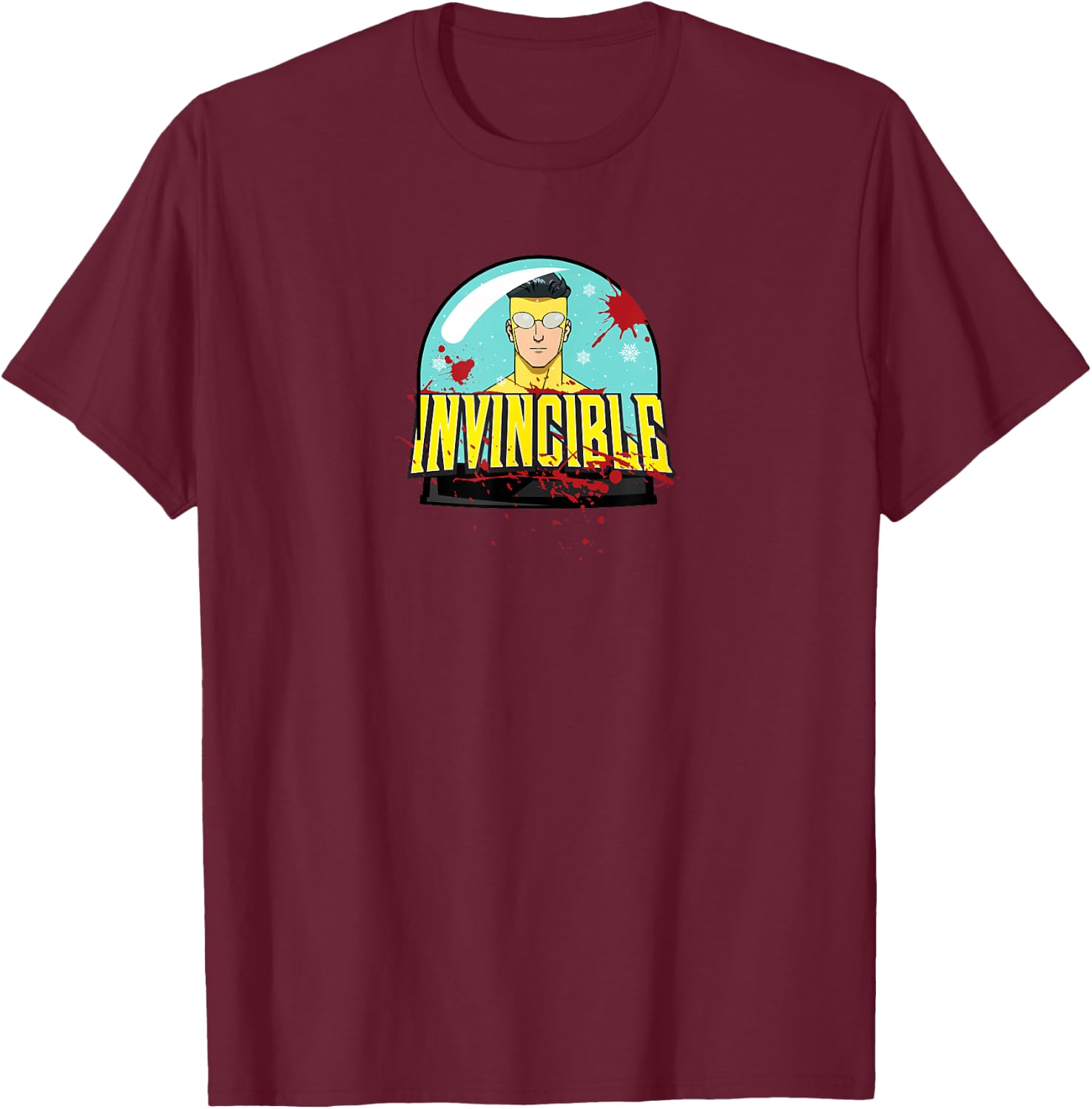 INVINCIBLE - Mark Grayson Holiday Snowglobe T-Shirt - T-Shirt | Maroon