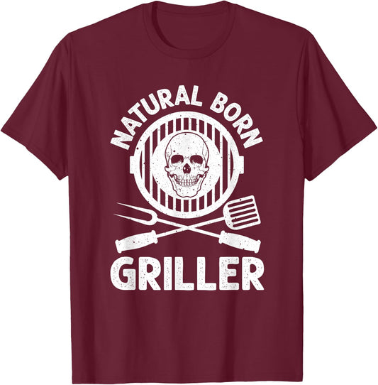 Funny Grilling Design Women BBQ Grill Griller Lovers T-Shirt - T-Shirt | Maroon