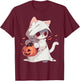 Cat Ghost Kawaii Neko Anime Halloween Costume Pumpkin Lover T-Shirt - T-Shirt | Maroon