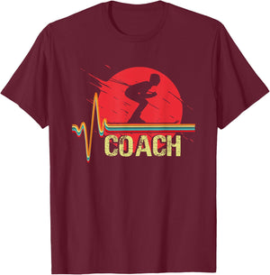 Ski Coach | Winter Sports Mountains | Skiing Skier T-Shirt - T-Shirt | Maroon