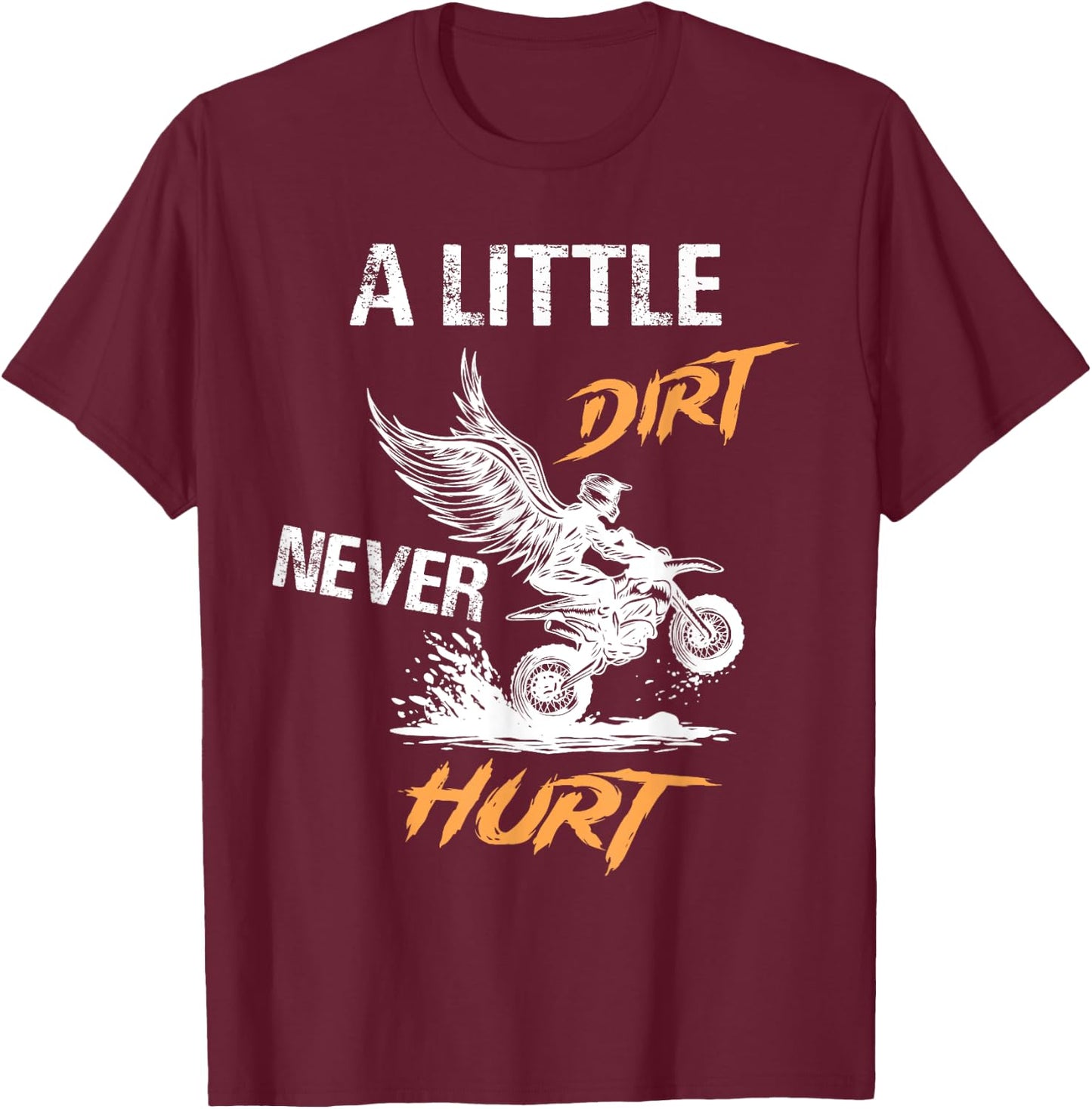 Little Dirt never Hurt ,Funny Dirt Bike, Motorcross Man Boys T-Shirt - T-Shirt | Maroon