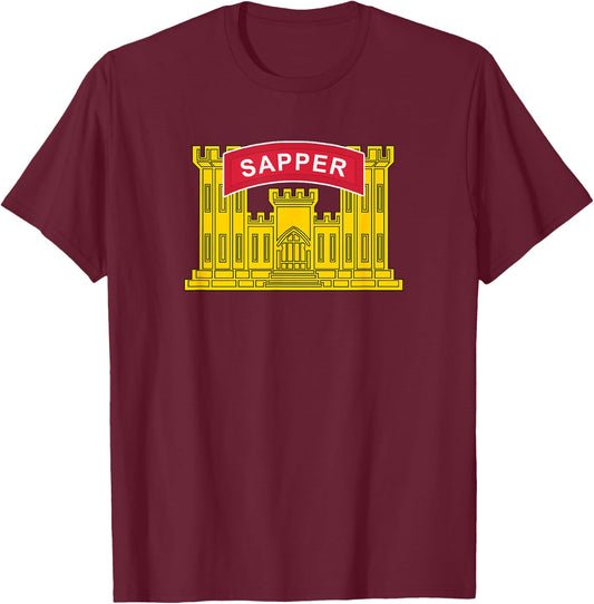 US Army Corps of Engineers Sapper T-Shirt - T-Shirt | Maroon