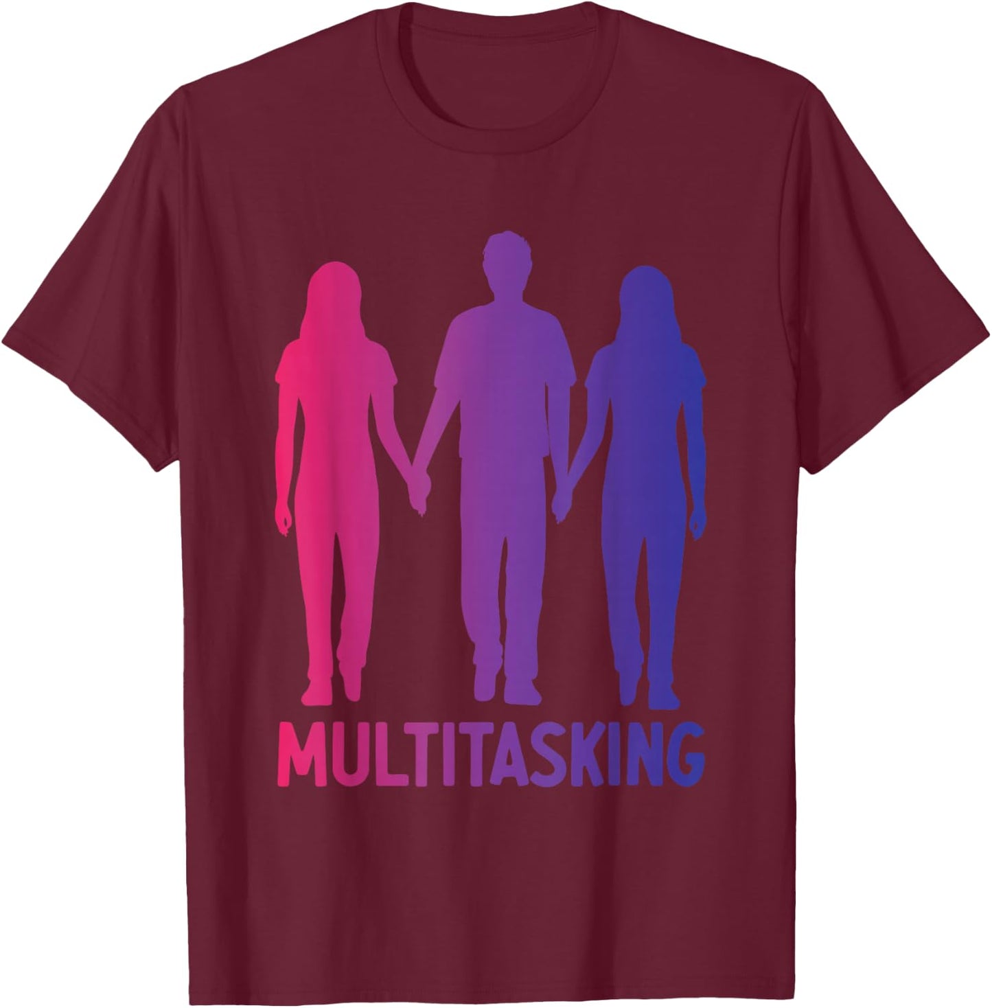 Funny Polyamory Throuple Relationship Poly Pride Polyamorous T-Shirt - T-Shirt | Maroon