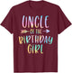 Uncle of the Birthday Girl Tie Dye Colorful Bday T-Shirt - T-Shirt | Maroon