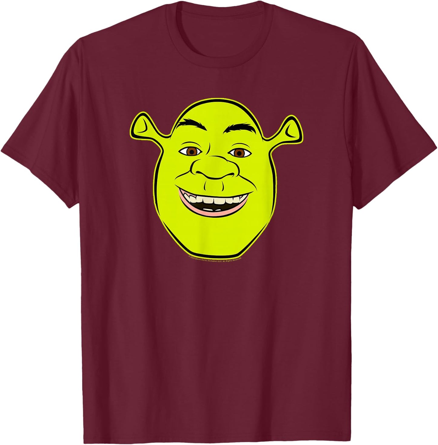 Shrek Big Face Smile Portrait T-Shirt - T-Shirt | Maroon