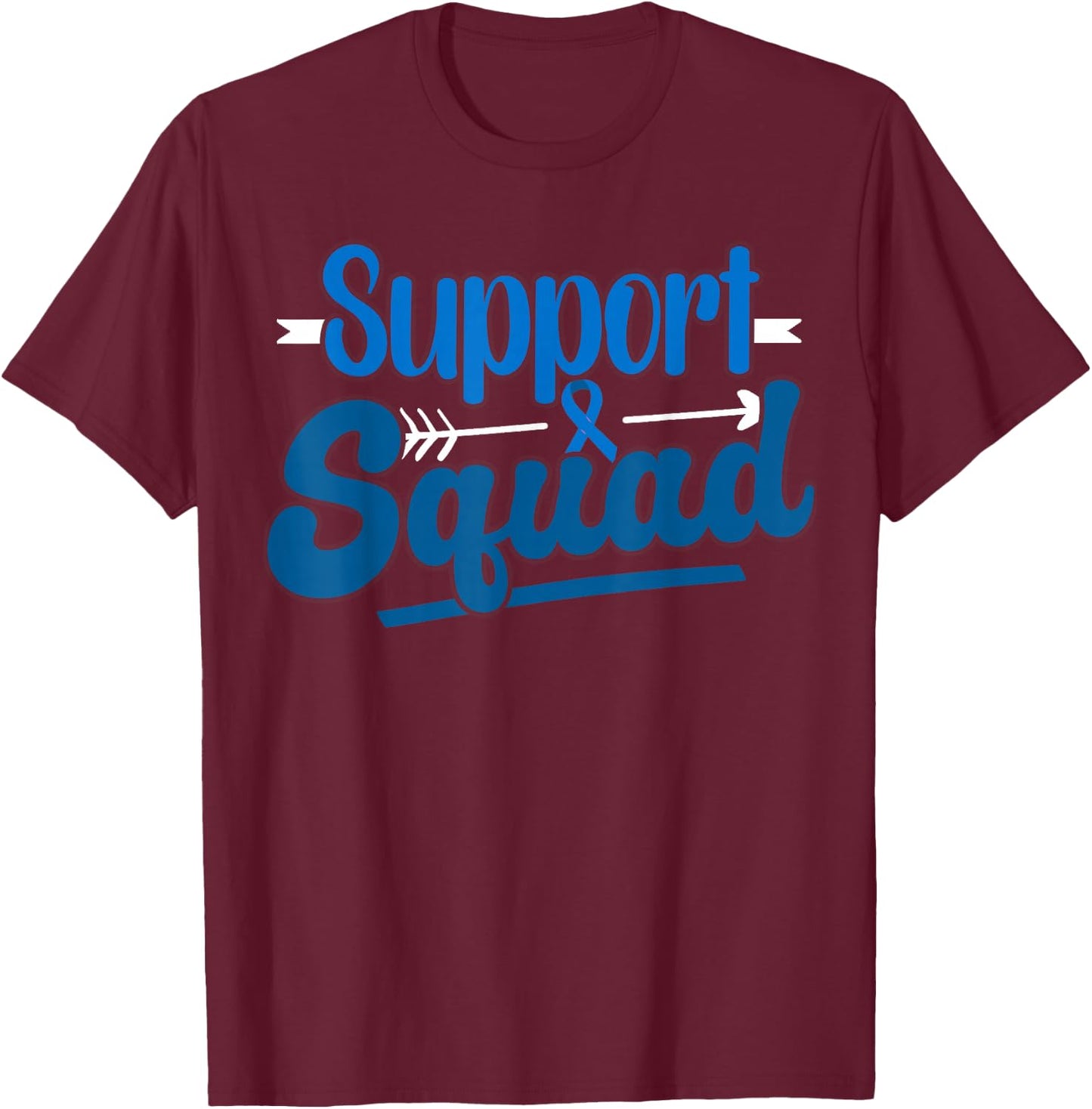 Support Squad Colon Cancer Awareness T-Shirt - T-Shirt | Maroon