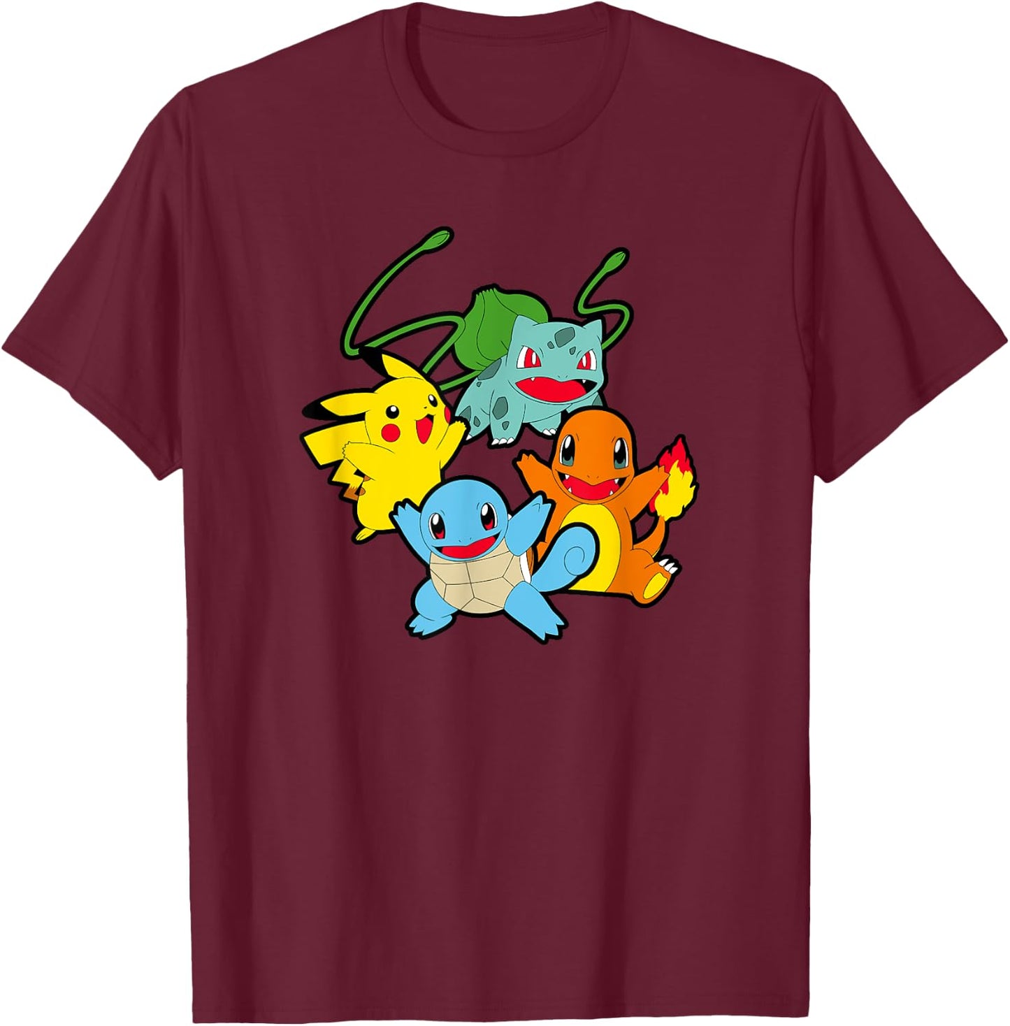Pokémon Group Shot Classic First Generation T-Shirt - T-Shirt | Maroon