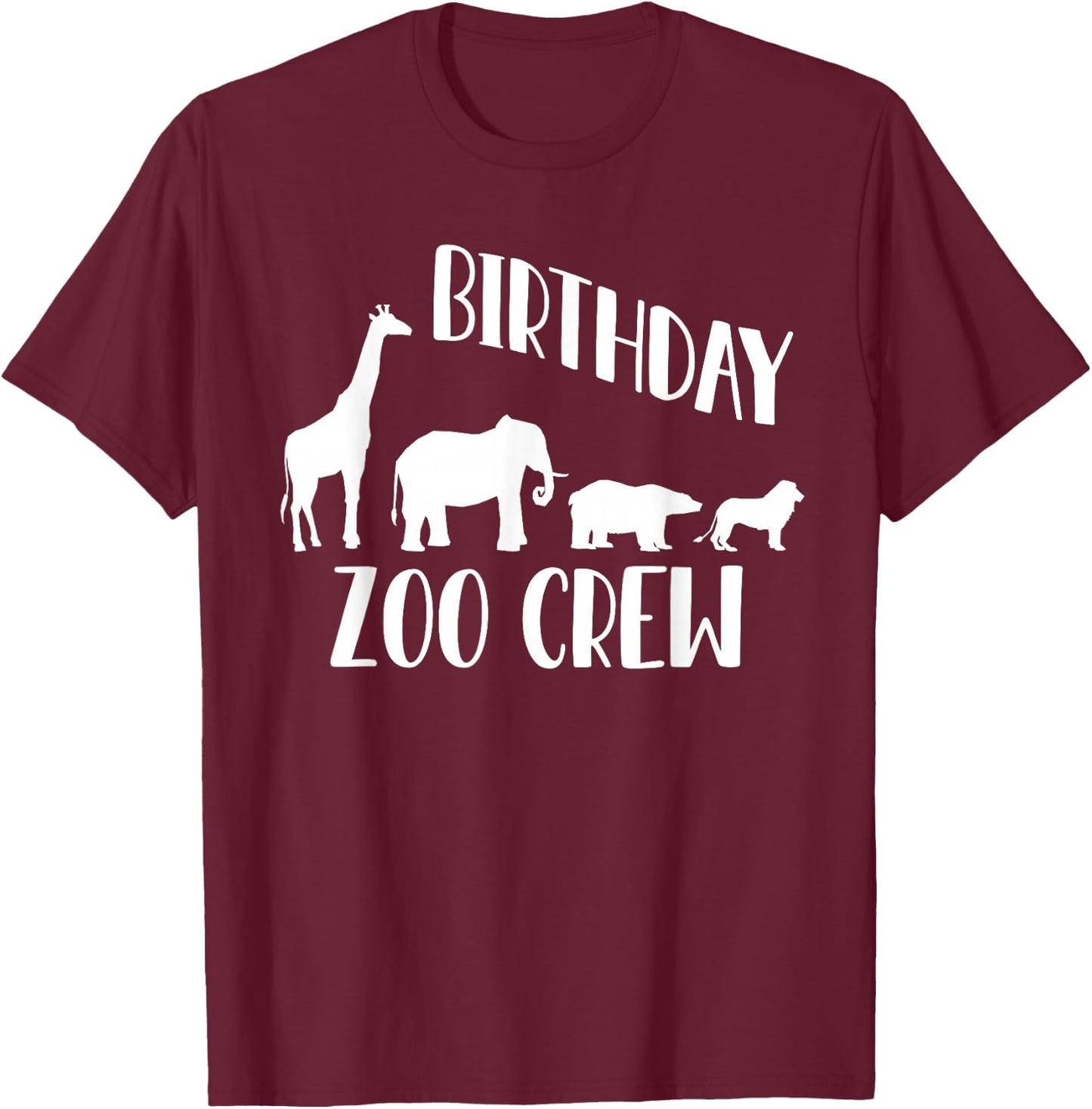 Birthday Squad Zoo Crew 2026 Elephant Circus Animal Lover T-Shirt - T-Shirt | Maroon